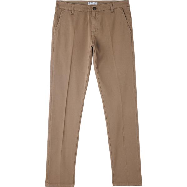 pantaloni chino Terranova marrone tinta unita