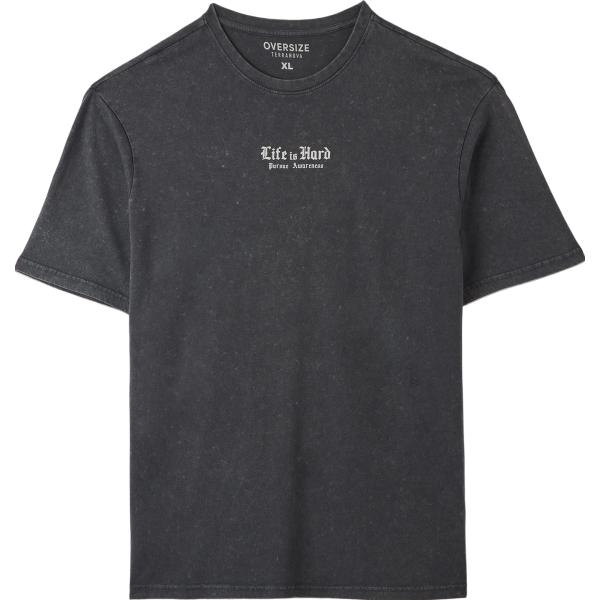 t-shirt Terranova grigio con stampe