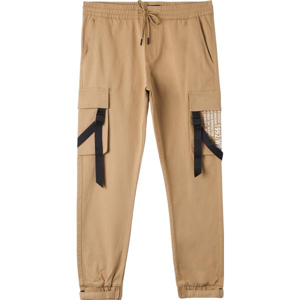 pantaloni cargo Terranova marrone con stampe