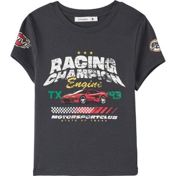 t-shirt Terranova grigio con stampe