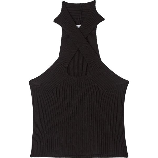 top Terranova nero tinta unita