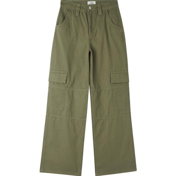 pantaloni cargo Terranova verde tinta unita