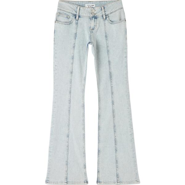 jeans a zampa Terranova grigio tinta unita