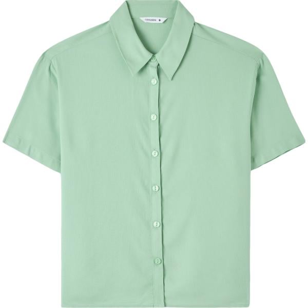 camicie a manica corta Terranova verde tinta unita