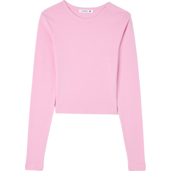 t-shirt Terranova rosa tinta unita