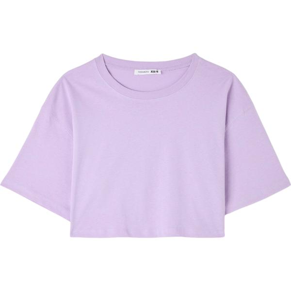 t-shirt Terranova viola tinta unita