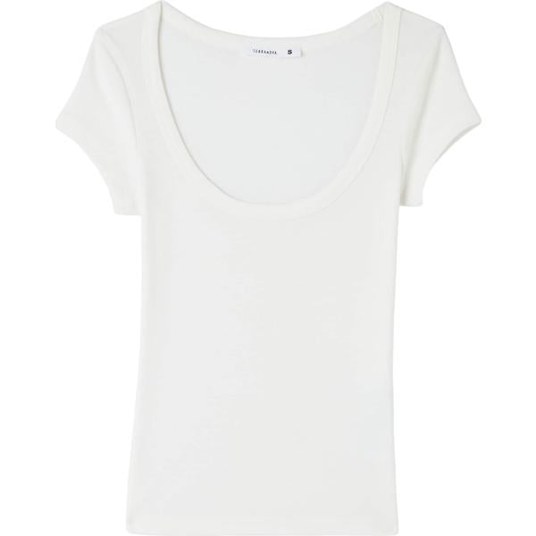t-shirt Terranova bianco tinta unita