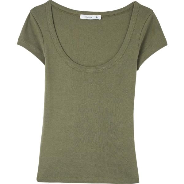 t-shirt Terranova verde tinta unita