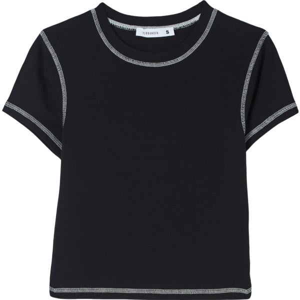 t-shirt Terranova nero tinta unita