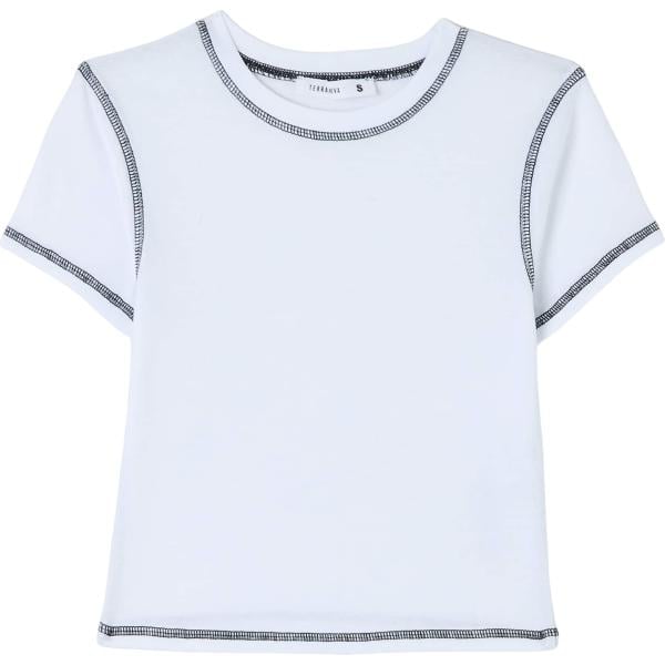 t-shirt Terranova bianco tinta unita