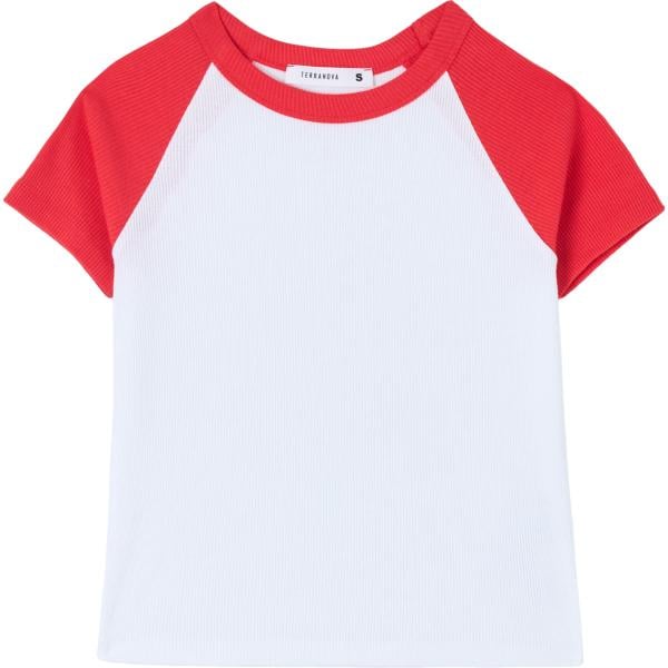 t-shirt Terranova bianco tinta unita