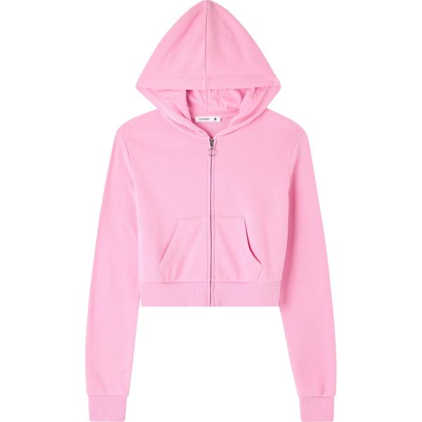 felpe con cappuccio Terranova rosa tinta unita