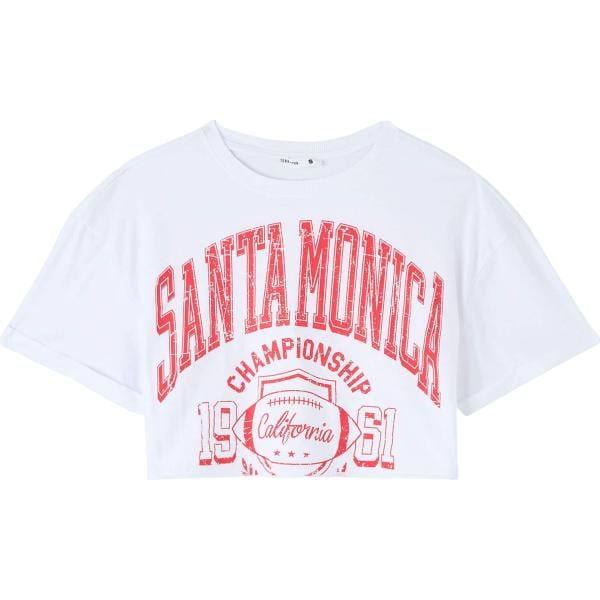 t-shirt sportive Terranova bianco con stampe