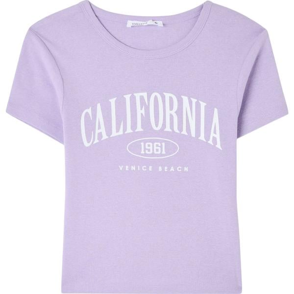 t-shirt sportive Terranova viola con stampe