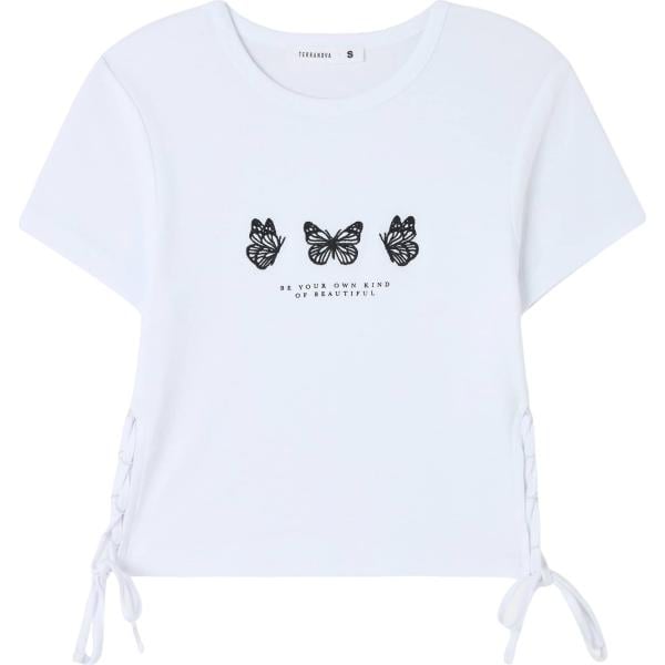 t-shirt Terranova bianco con stampe