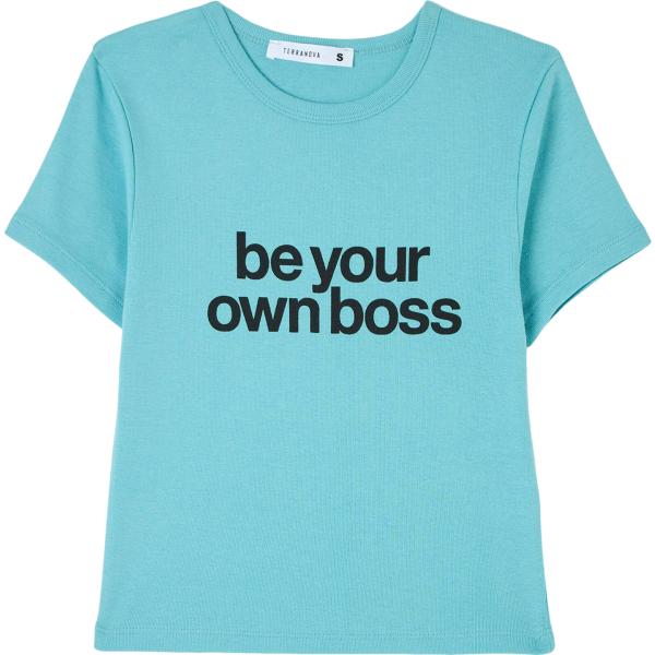 t-shirt Terranova blu con stampe
