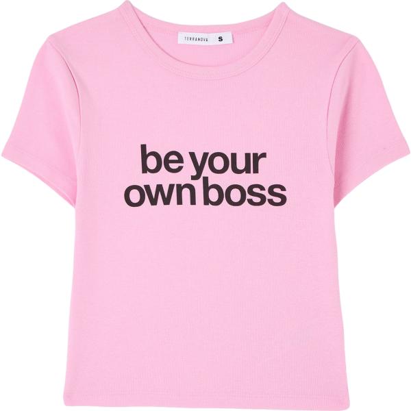 t-shirt Terranova rosa con stampe