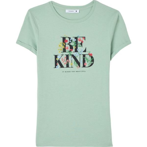 t-shirt Terranova verde con stampe