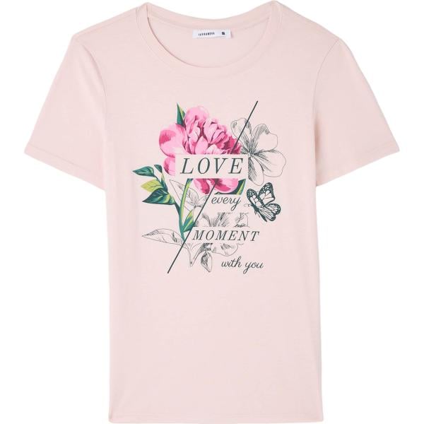 t-shirt Terranova rosa con stampe