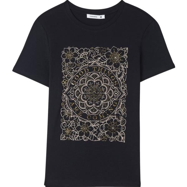 t-shirt Terranova nero con stampe