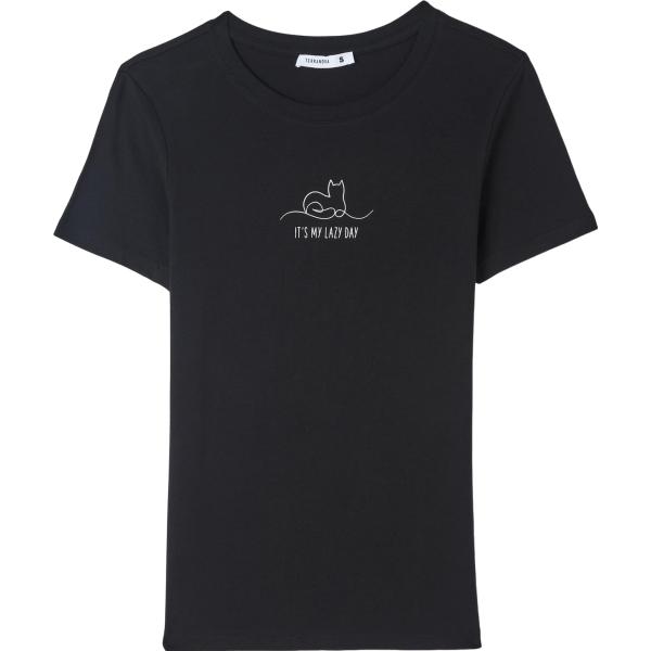 t-shirt Terranova nero con stampe