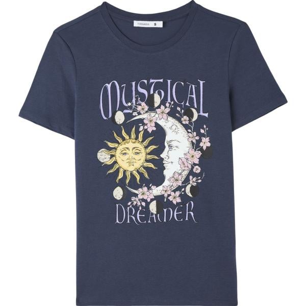 t-shirt Terranova blu con stampe