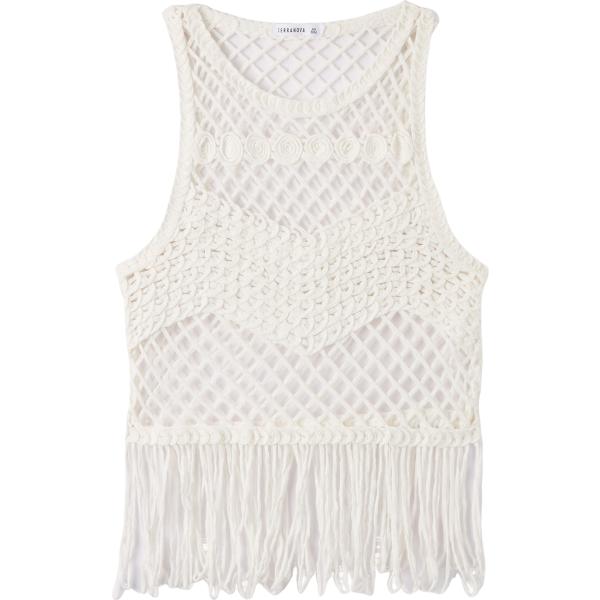 top Terranova bianco geometrica