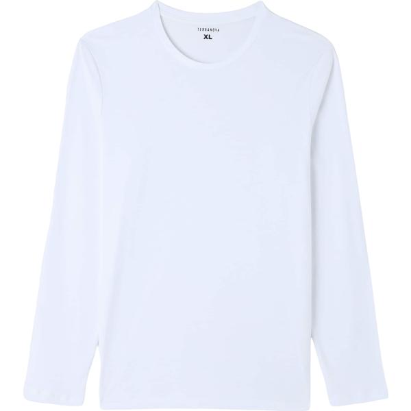 t-shirt Terranova bianco tinta unita