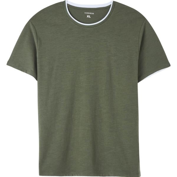 t-shirt Terranova verde tinta unita
