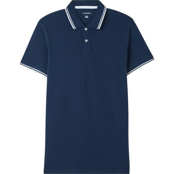 polo Terranova blu tinta unita