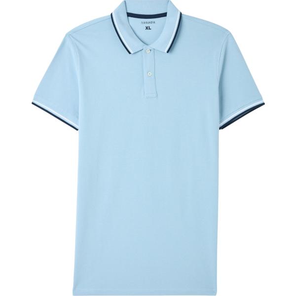 polo Terranova blu tinta unita