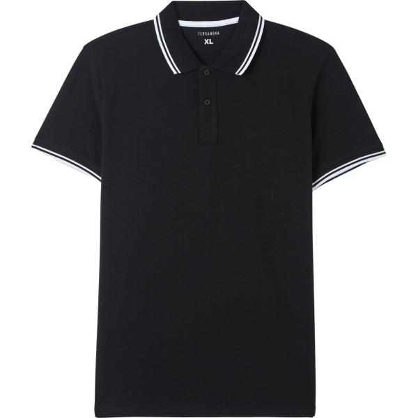 polo Terranova nero tinta unita