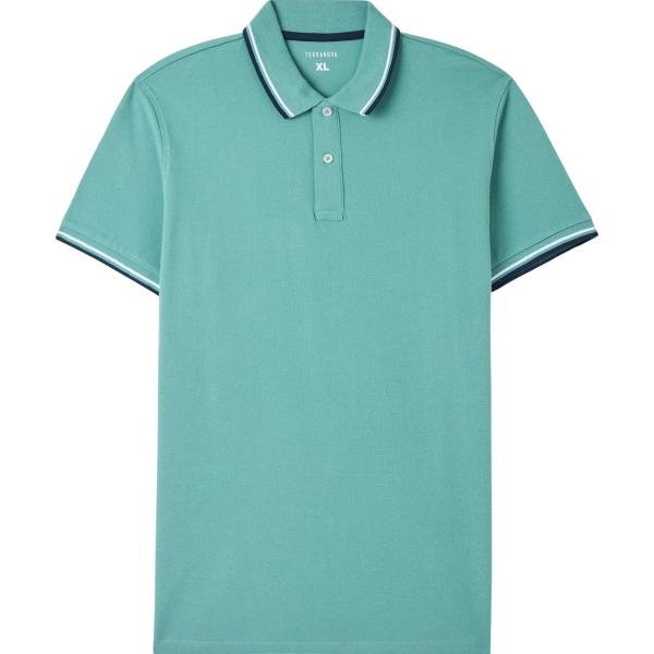 polo Terranova blu tinta unita