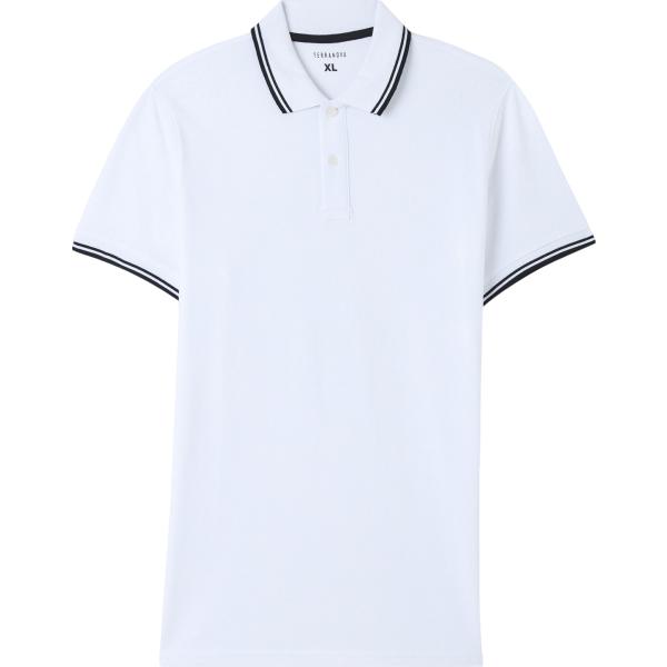 polo Terranova bianco tinta unita