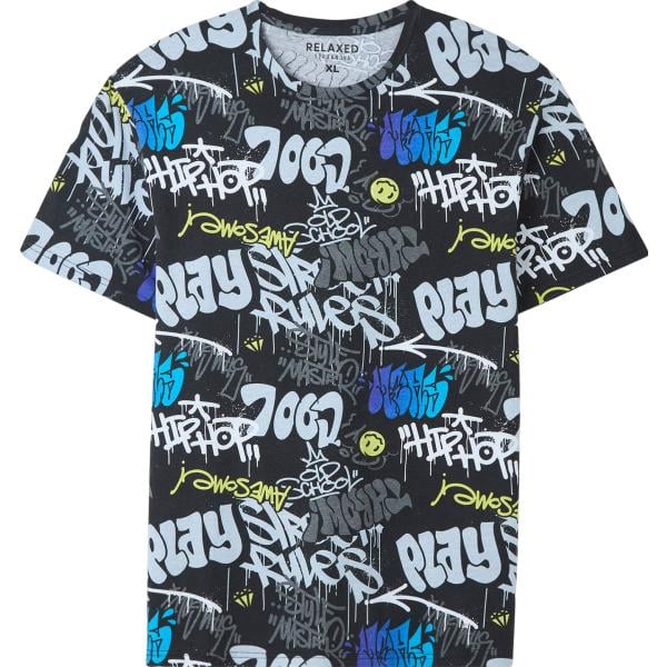 t-shirt Terranova grigio con stampe