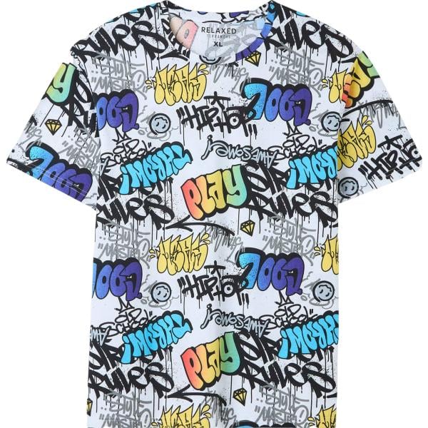 t-shirt Terranova multicolore con stampe