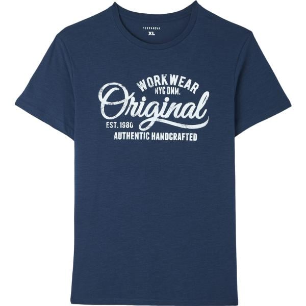 t-shirt Terranova blu con stampe