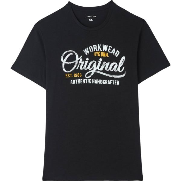 t-shirt Terranova nero con stampe