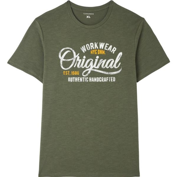 t-shirt Terranova verde con stampe