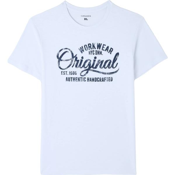 t-shirt Terranova bianco con stampe