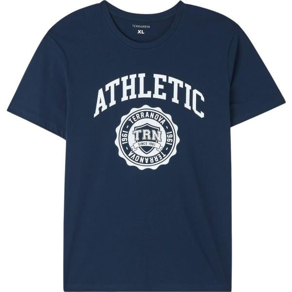 t-shirt Terranova blu con stampe