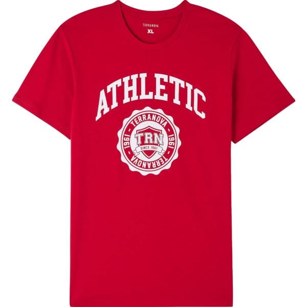 t-shirt Terranova rosso con stampe