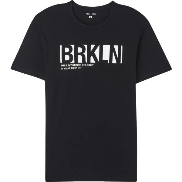 t-shirt Terranova nero con stampe