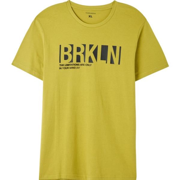 t-shirt Terranova giallo con stampe