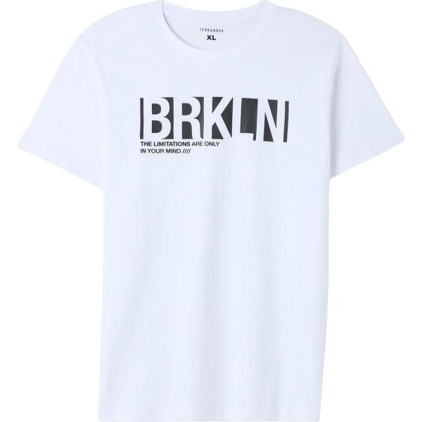 t-shirt Terranova bianco con stampe
