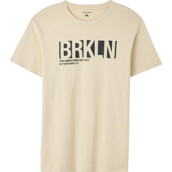 t-shirt Terranova marrone con stampe