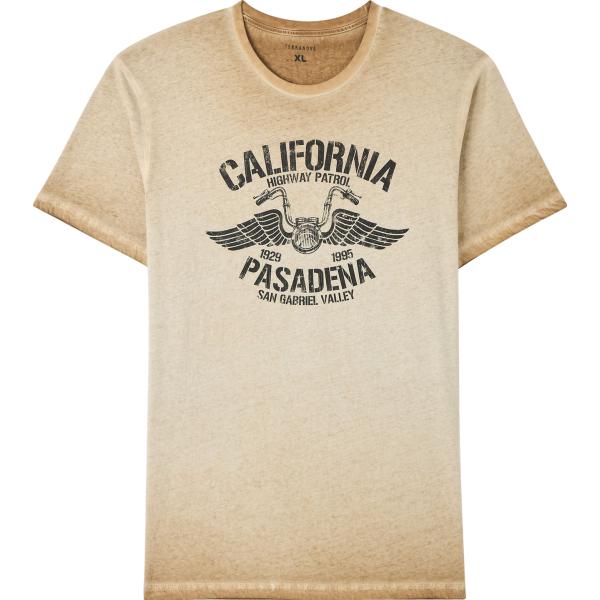 t-shirt Terranova marrone con stampe