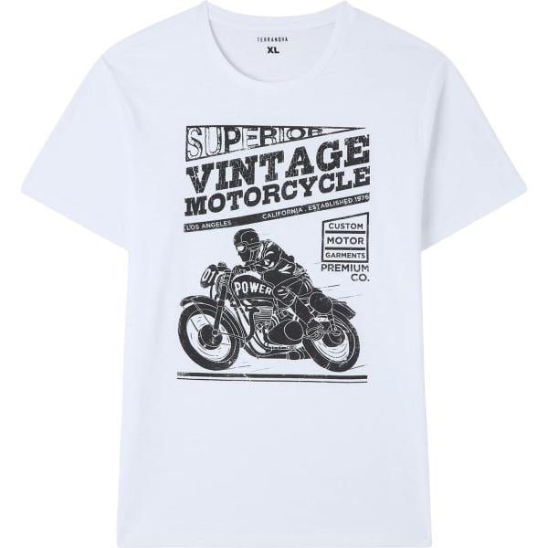 t-shirt Terranova bianco con stampe