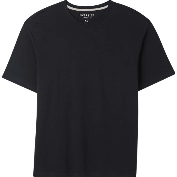 t-shirt Terranova nero tinta unita