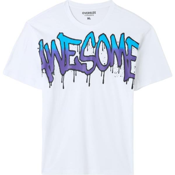 t-shirt Terranova bianco con stampe